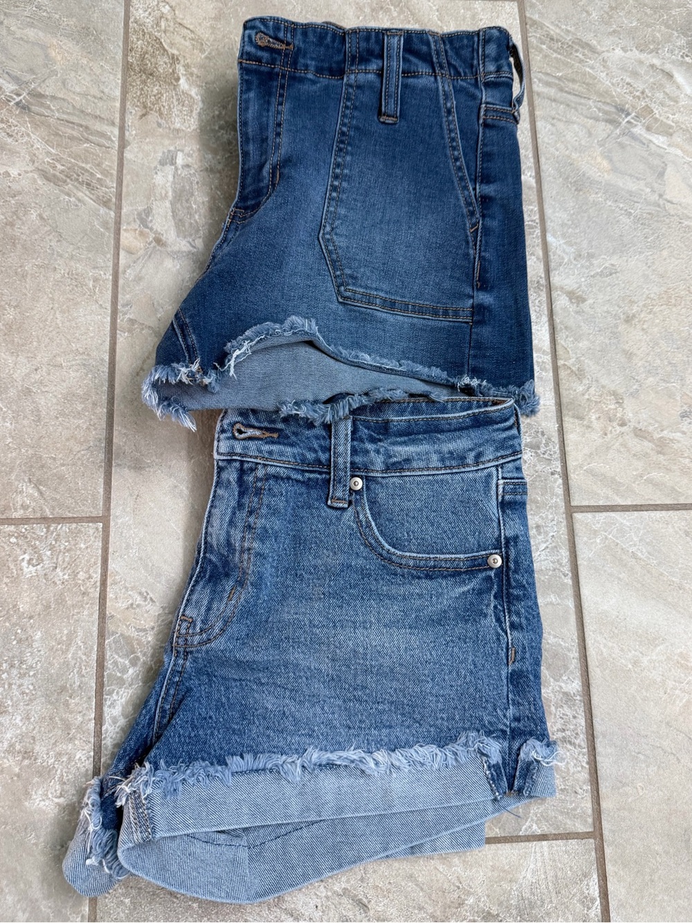 Set of 2 High Rise Juniors Distressed Denim Shorts - Size 3/26